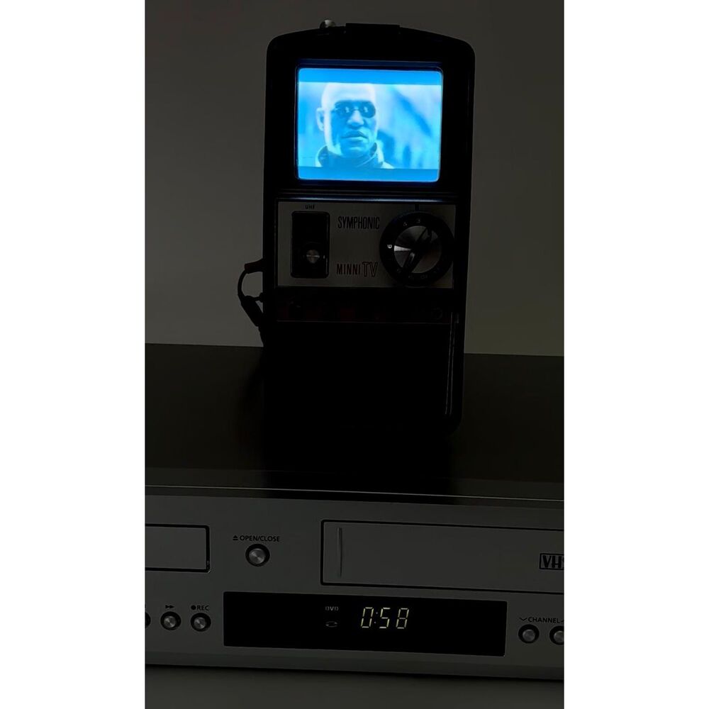 Vintage 1967 Symphonic 3” Portable B & W Minni TV Model TPS-5050 Working Great B